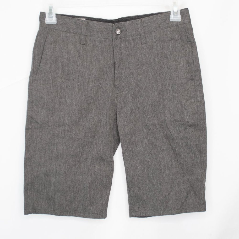 Volcom Vmonty Chino Shorts Boys 20 Gray Casual Skate School Uniform UU03